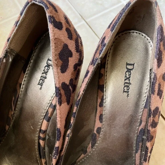 Dexter Exotic Kylie Leopard Print Faux Suede Wedges 91 341-04 - Picture 4 of 5